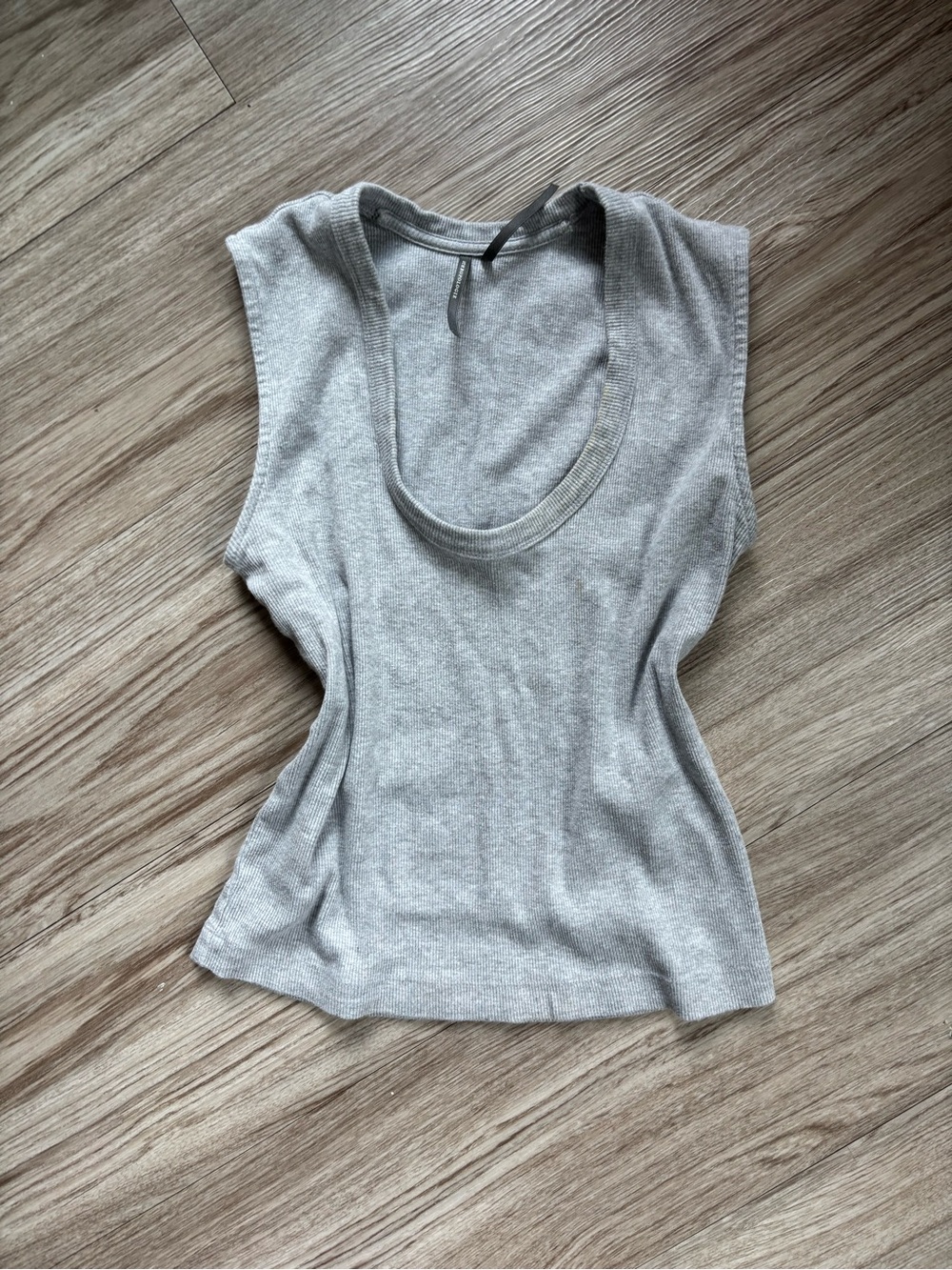 Anthropologie Ribbed Tank Top in light gray size XS